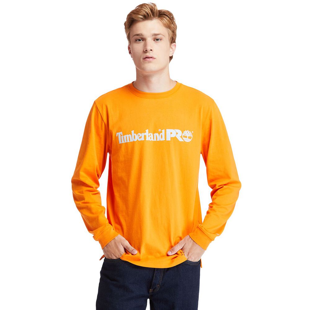 Camisetas Masculino - Timberland Pro® Base Plate Long-Sleeve Graphic - FZMAE4920 - Laranja